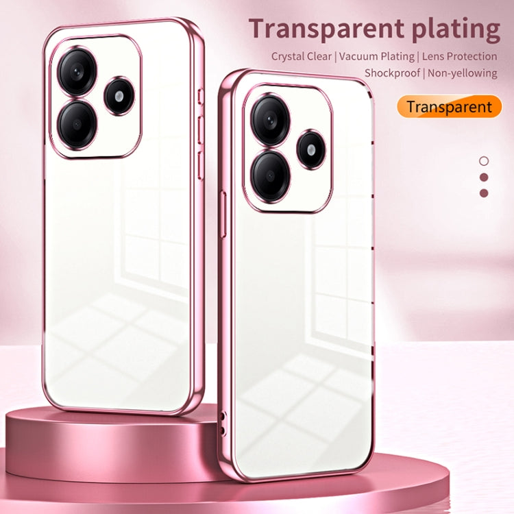 For Xiaomi Redmi Note 14 5G Transparent Plating Fine Hole Phone Case