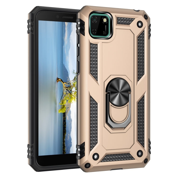 For Huawei Y5p Shockproof TPU + PC Protective Case with 360 Degree Rotating Holder