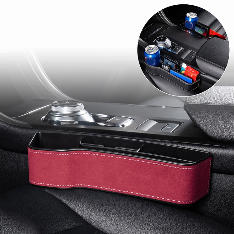 Car Multi-functional Console Box Cup Holder Seat Gap Side Storage Box, Frizzled Feather Style, Color:Red
