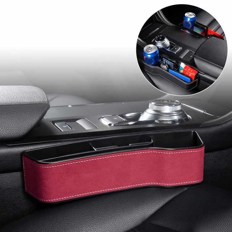 Car Multi-functional Console Box Cup Holder Seat Gap Side Storage Box, Frizzled Feather Style, Color:Red