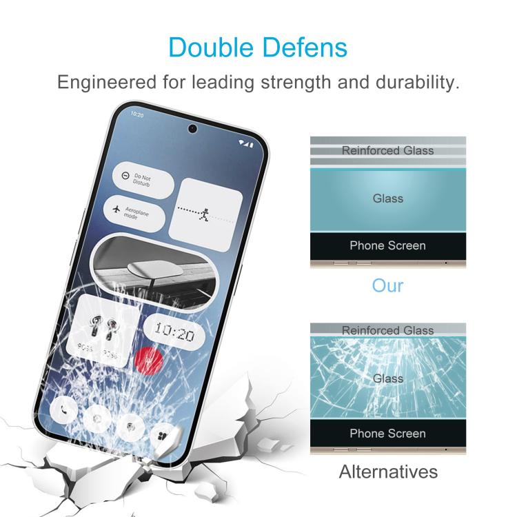 For Nothing Phone 3a Pro 50pcs 0.26mm 9H 2.5D Tempered Glass Film