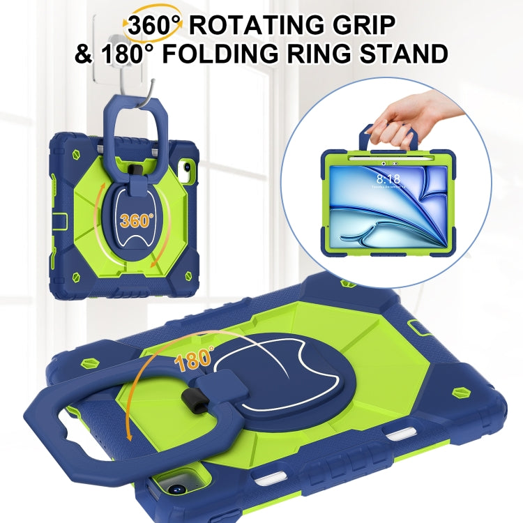 For iPad Air 11 2026 / 2025 / 2024 Contrast Color Robot Silicone Hybrid PC Tablet Case