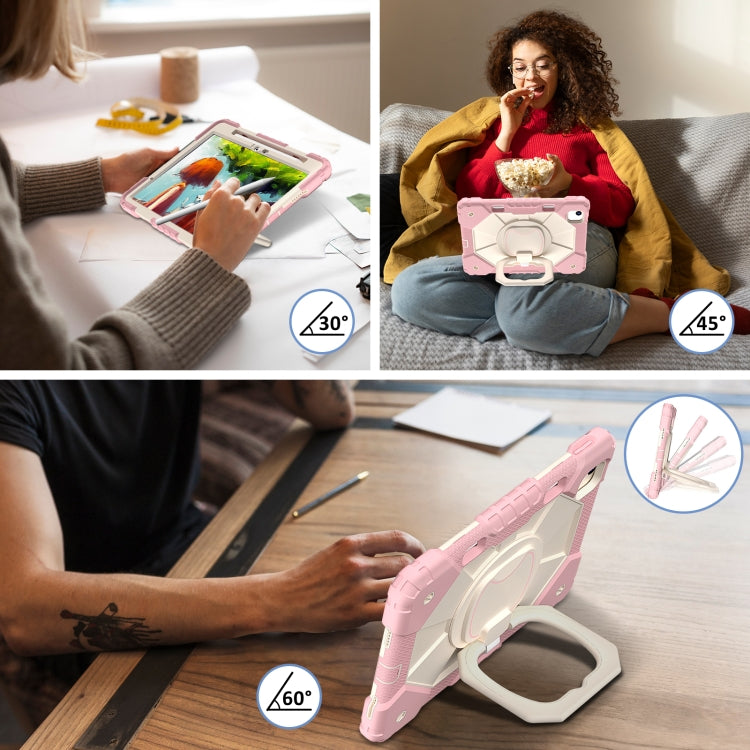 For iPad Air 11 2026 / 2025 / 2024 Contrast Color Robot Silicone Hybrid PC Tablet Case