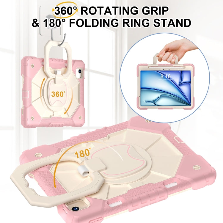 For iPad Air 11 2026 / 2025 / 2024 Contrast Color Robot Silicone Hybrid PC Tablet Case
