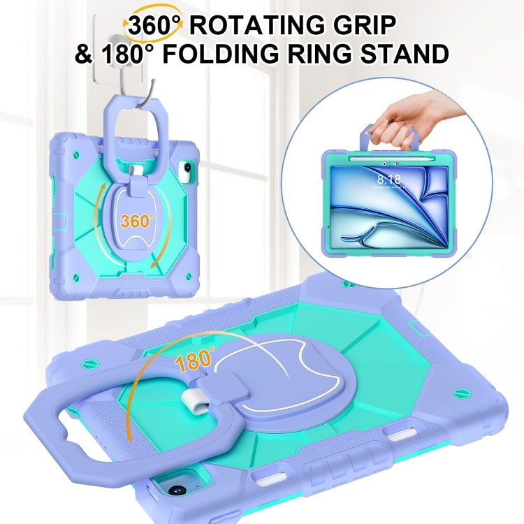 For iPad Air 11 2026 / 2025 / 2024 Contrast Color Robot Silicone Hybrid PC Tablet Case