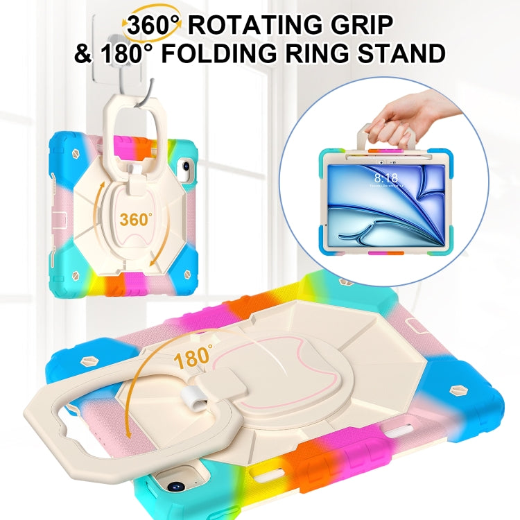 For iPad Air 11 2026 / 2025 / 2024 Contrast Color Robot Silicone Hybrid PC Tablet Case