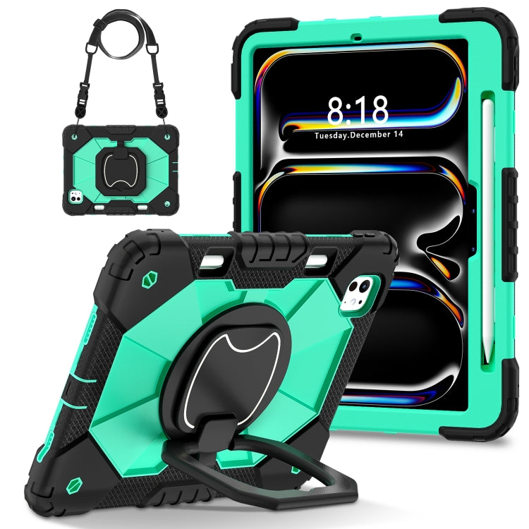 For iPad Pro 11 2025 / 2024 Contrast Color Robot Silicone Hybrid PC Tablet Case