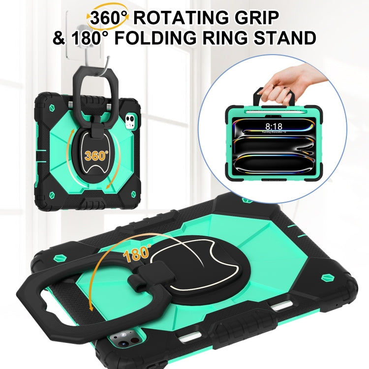 For iPad Pro 11 2025 / 2024 Contrast Color Robot Silicone Hybrid PC Tablet Case