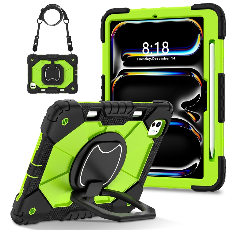 For iPad Pro 11 2025 / 2024 Contrast Color Robot Silicone Hybrid PC Tablet Case