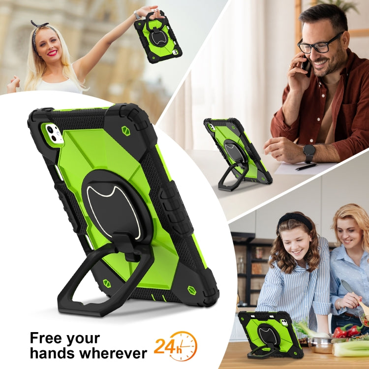 For iPad Pro 11 2025 / 2024 Contrast Color Robot Silicone Hybrid PC Tablet Case