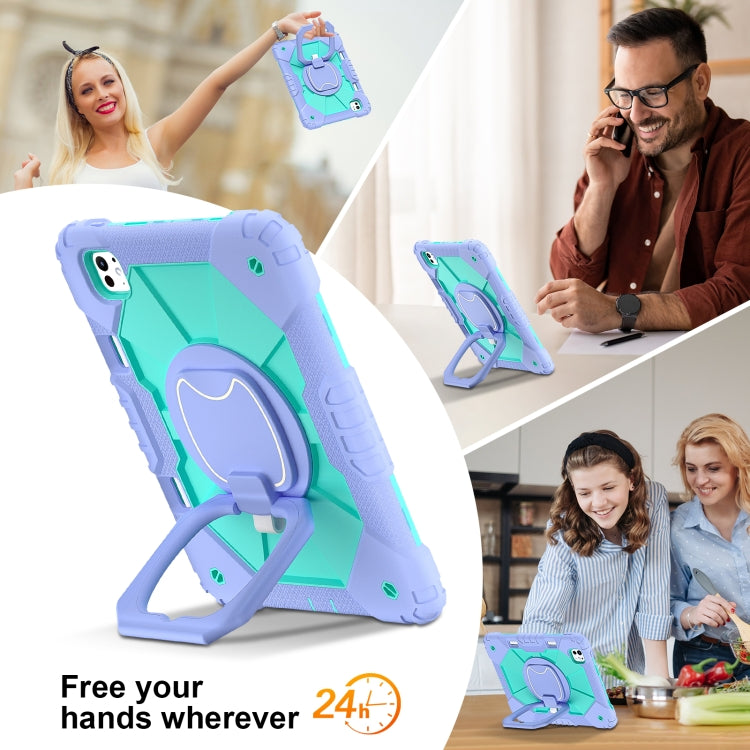 For iPad Pro 11 2025 / 2024 Contrast Color Robot Silicone Hybrid PC Tablet Case