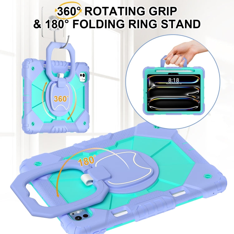 For iPad Pro 11 2025 / 2024 Contrast Color Robot Silicone Hybrid PC Tablet Case
