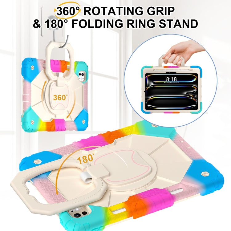 For iPad Pro 11 2025 / 2024 Contrast Color Robot Silicone Hybrid PC Tablet Case