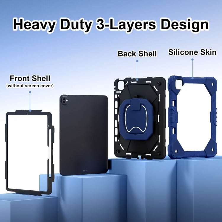 For iPad Pro 13 2025 / 2024 Contrast Color Robot Silicone Hybrid PC Tablet Case