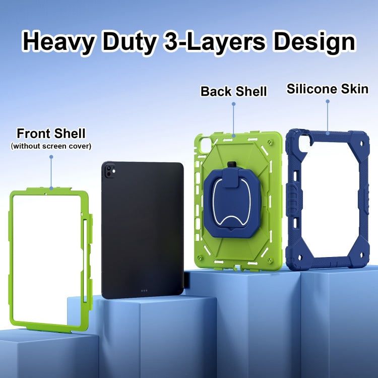 For iPad Pro 13 2025 / 2024 Contrast Color Robot Silicone Hybrid PC Tablet Case