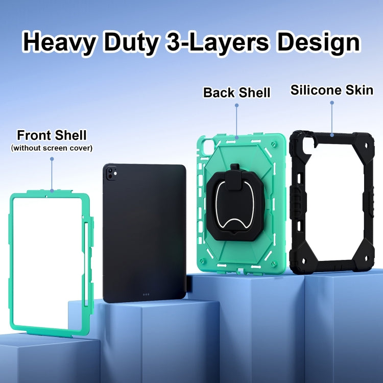 For iPad Pro 13 2025 / 2024 Contrast Color Robot Silicone Hybrid PC Tablet Case