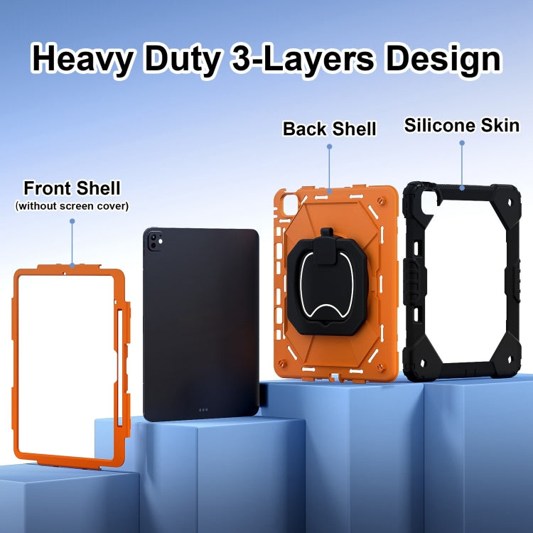 For iPad Pro 13 2025 / 2024 Contrast Color Robot Silicone Hybrid PC Tablet Case