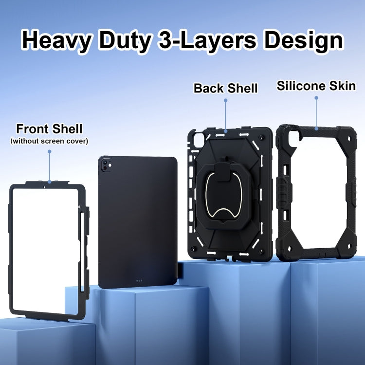 For iPad Pro 13 2025 / 2024 Contrast Color Robot Silicone Hybrid PC Tablet Case