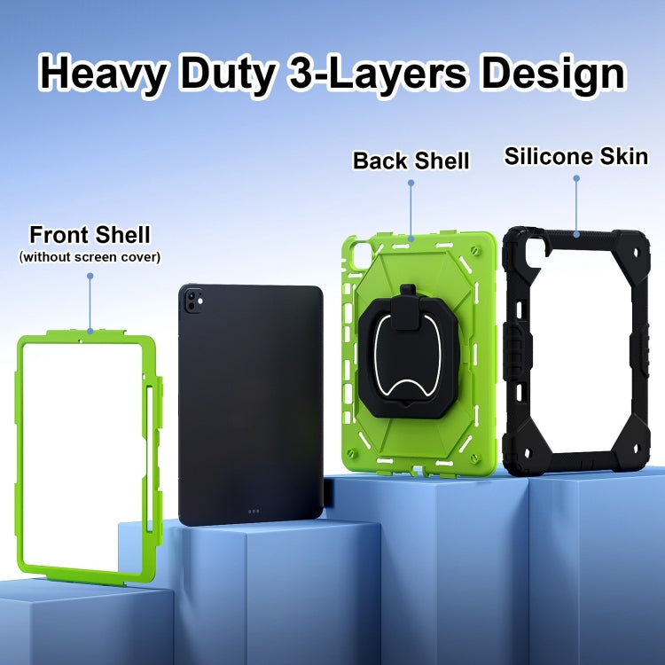 For iPad Pro 13 2025 / 2024 Contrast Color Robot Silicone Hybrid PC Tablet Case