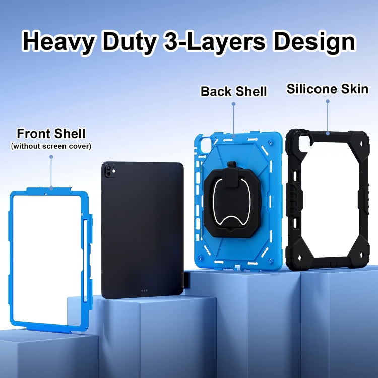 For iPad Pro 13 2025 / 2024 Contrast Color Robot Silicone Hybrid PC Tablet Case