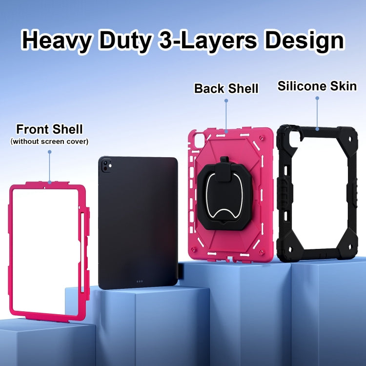 For iPad Pro 13 2025 / 2024 Contrast Color Robot Silicone Hybrid PC Tablet Case
