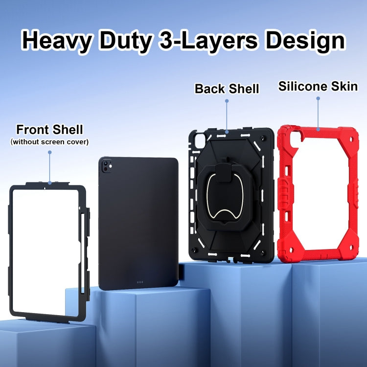For iPad Pro 13 2025 / 2024 Contrast Color Robot Silicone Hybrid PC Tablet Case