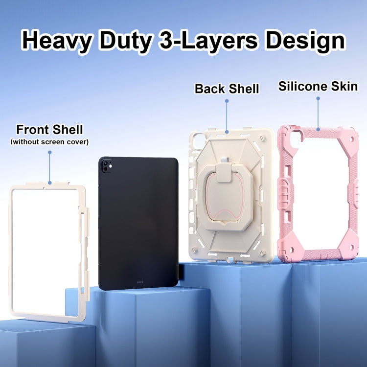 For iPad Pro 13 2025 / 2024 Contrast Color Robot Silicone Hybrid PC Tablet Case