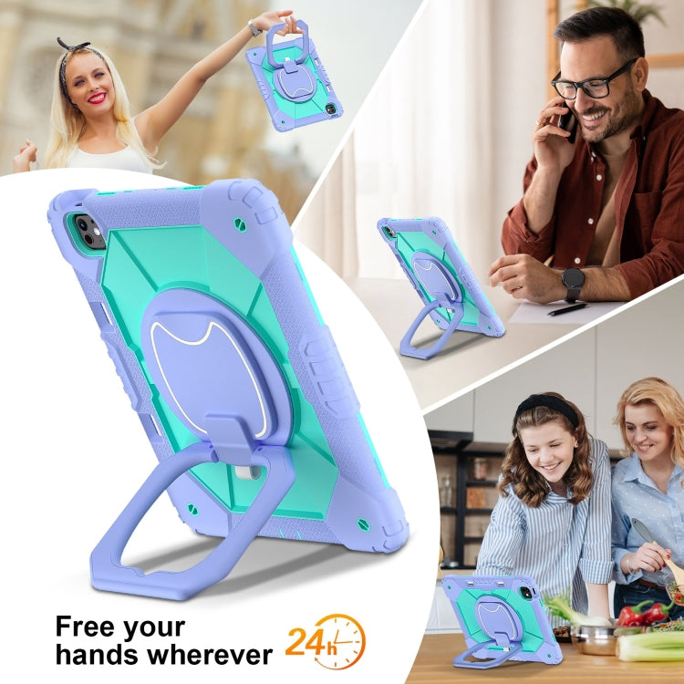 For iPad Pro 13 2025 / 2024 Contrast Color Robot Silicone Hybrid PC Tablet Case