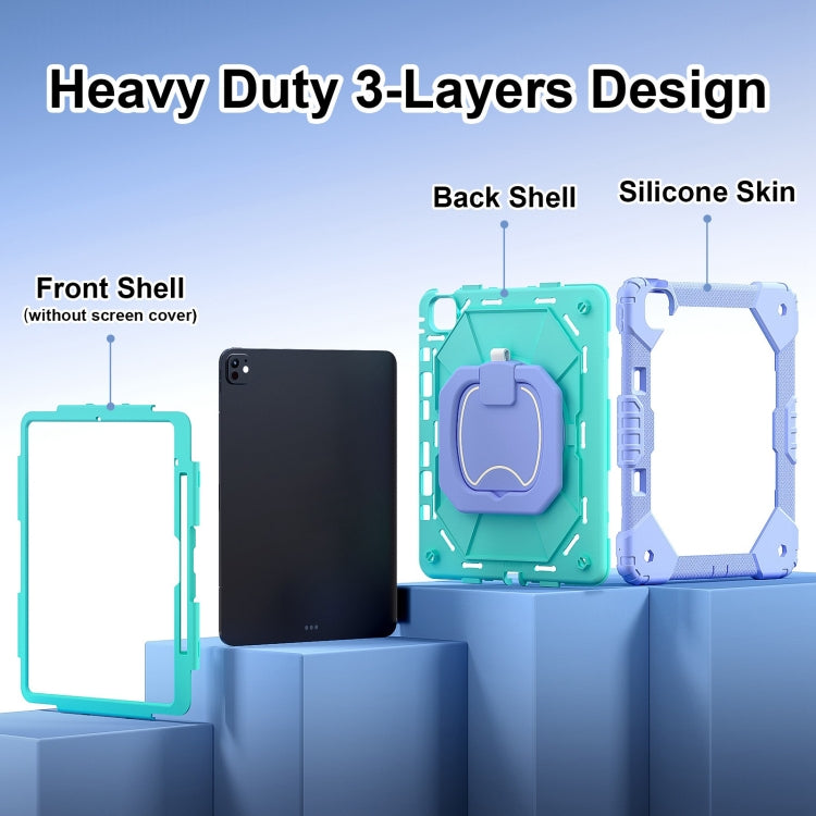 For iPad Pro 13 2025 / 2024 Contrast Color Robot Silicone Hybrid PC Tablet Case