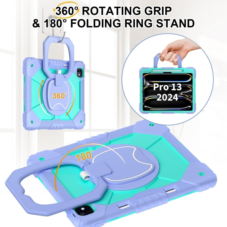 For iPad Pro 13 2025 / 2024 Contrast Color Robot Silicone Hybrid PC Tablet Case