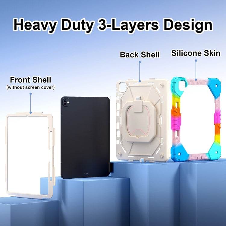 For iPad Pro 13 2025 / 2024 Contrast Color Robot Silicone Hybrid PC Tablet Case