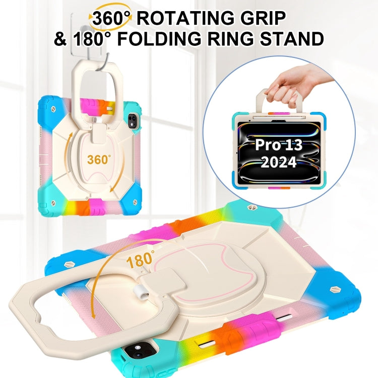 For iPad Pro 13 2025 / 2024 Contrast Color Robot Silicone Hybrid PC Tablet Case