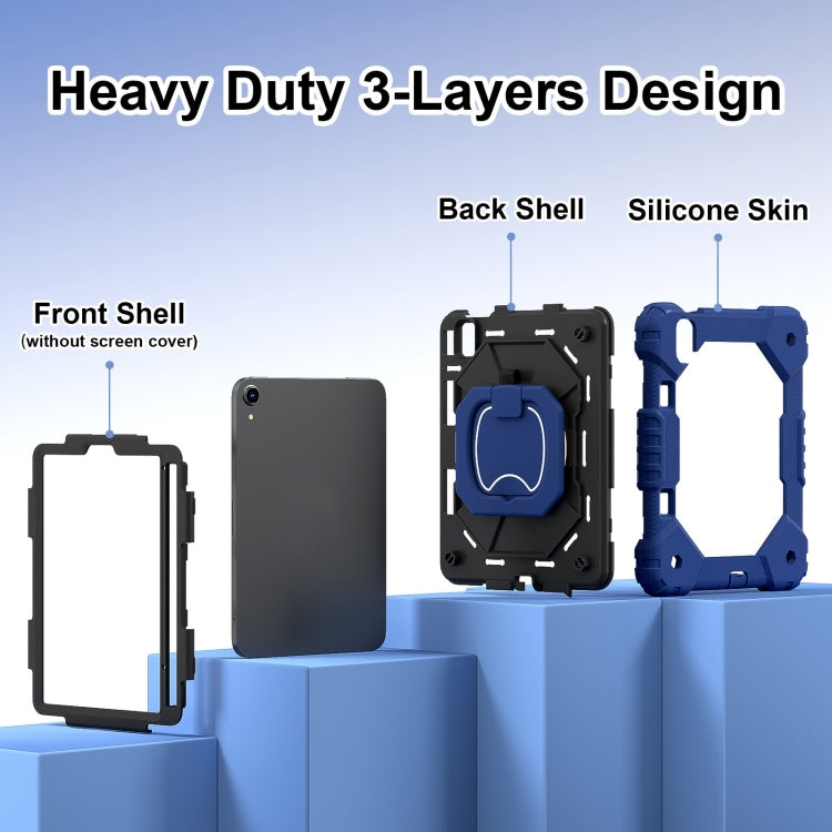 For iPad mini 2024 / mini 6 Contrast Color Robot Silicone Hybrid PC Tablet Case