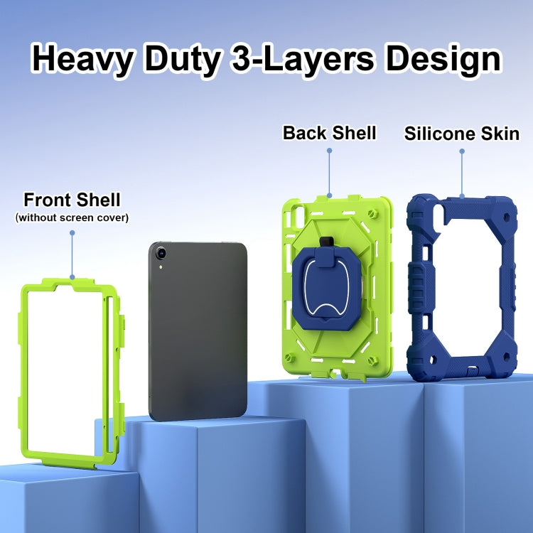 For iPad mini 2024 / mini 6 Contrast Color Robot Silicone Hybrid PC Tablet Case