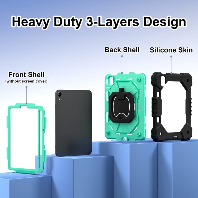 For iPad mini 2024 / mini 6 Contrast Color Robot Silicone Hybrid PC Tablet Case