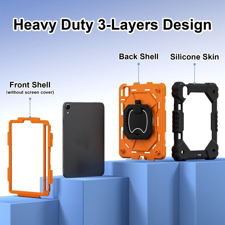 For iPad mini 2024 / mini 6 Contrast Color Robot Silicone Hybrid PC Tablet Case