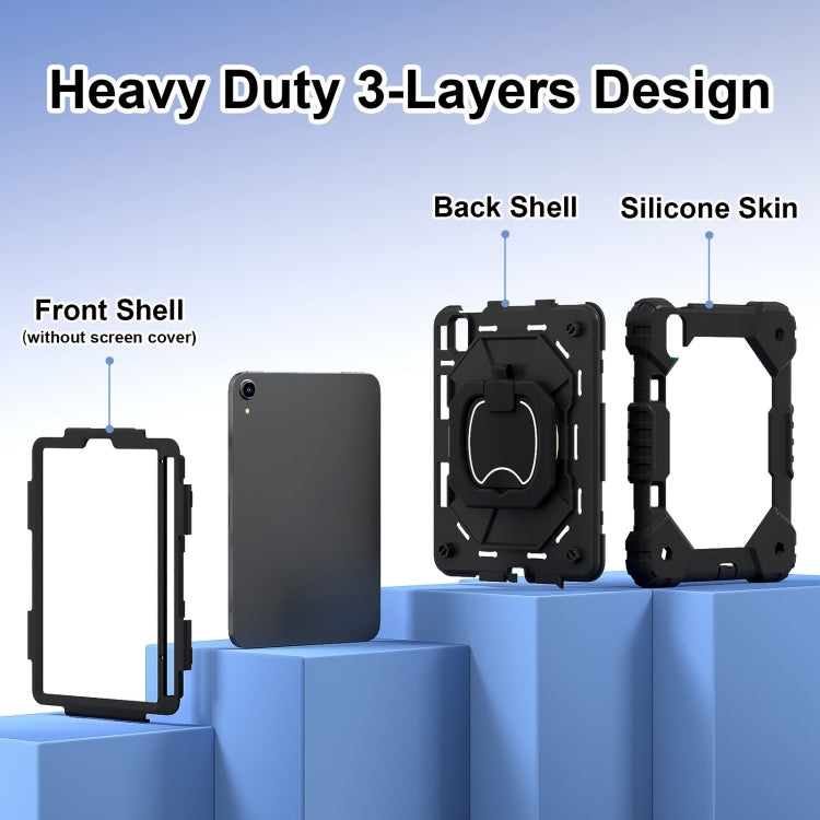 For iPad mini 2024 / mini 6 Contrast Color Robot Silicone Hybrid PC Tablet Case