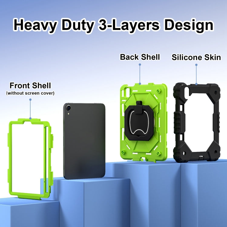 For iPad mini 2024 / mini 6 Contrast Color Robot Silicone Hybrid PC Tablet Case