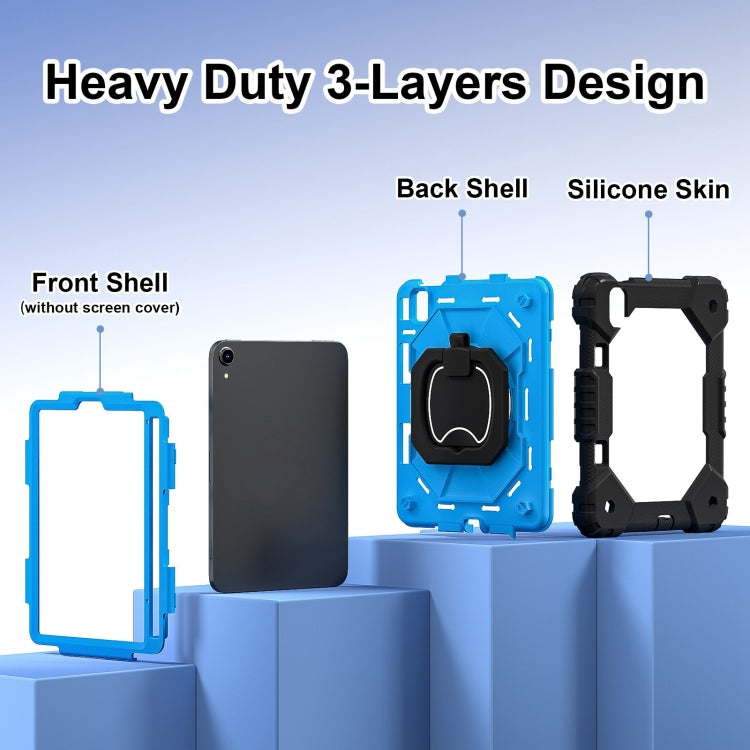 For iPad mini 2024 / mini 6 Contrast Color Robot Silicone Hybrid PC Tablet Case