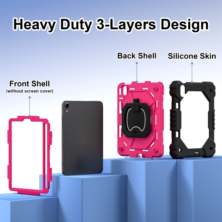 For iPad mini 2024 / mini 6 Contrast Color Robot Silicone Hybrid PC Tablet Case