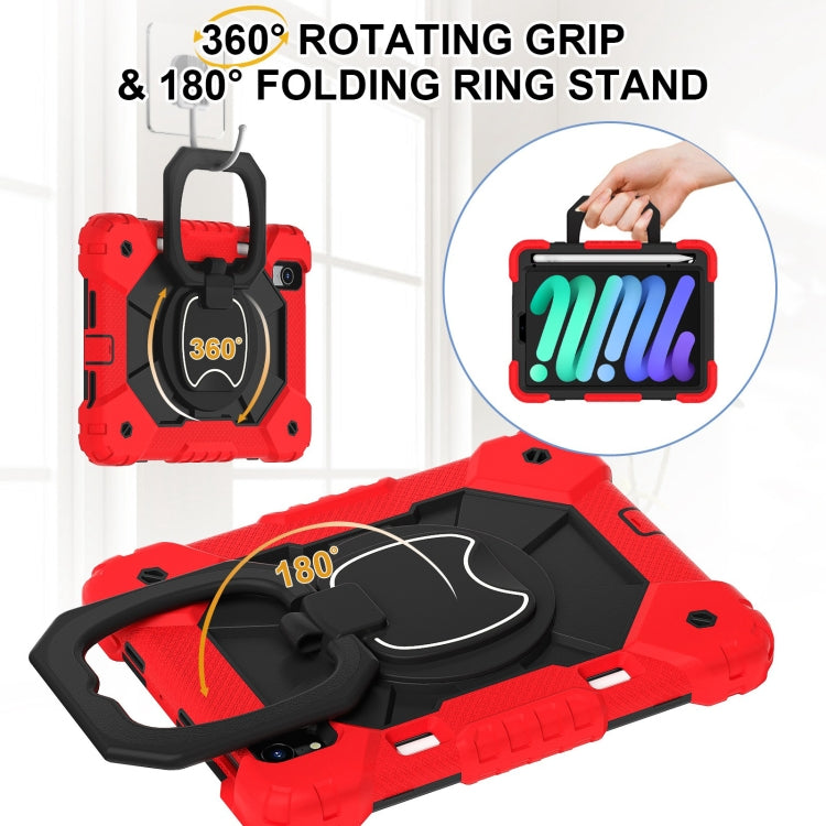 For iPad mini 2024 / mini 6 Contrast Color Robot Silicone Hybrid PC Tablet Case