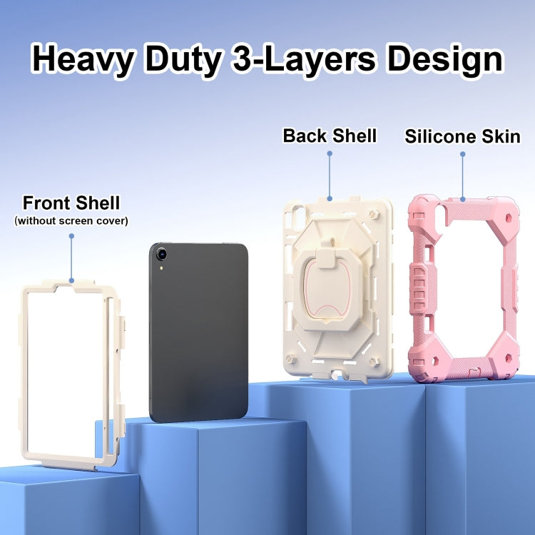 For iPad mini 2024 / mini 6 Contrast Color Robot Silicone Hybrid PC Tablet Case