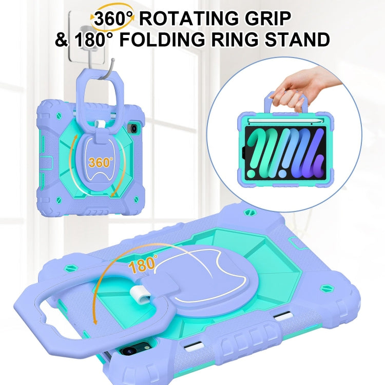 For iPad mini 2024 / mini 6 Contrast Color Robot Silicone Hybrid PC Tablet Case