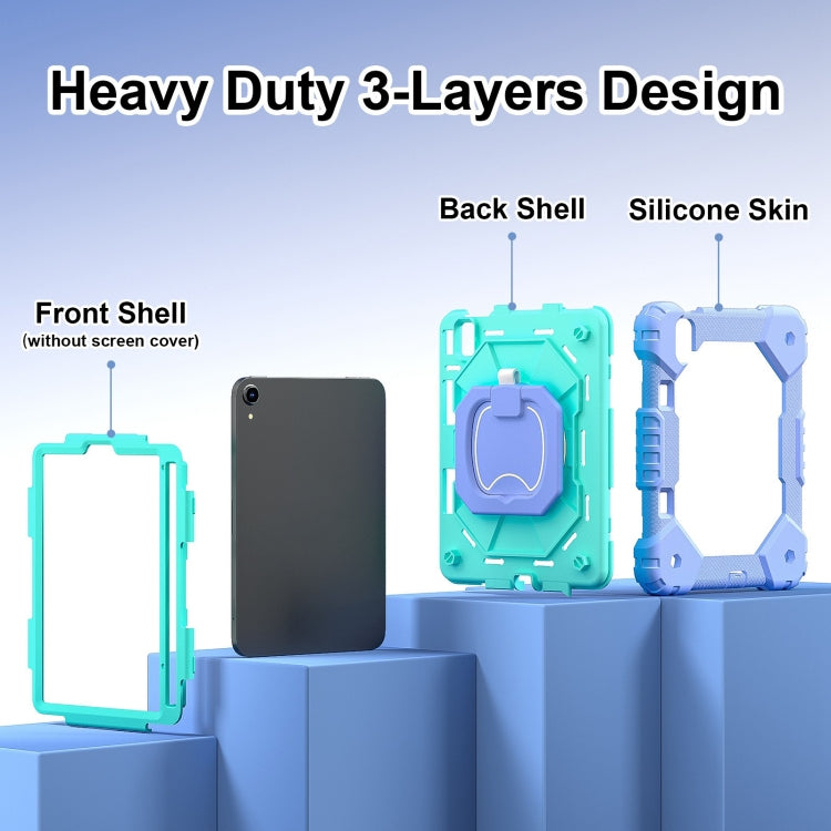 For iPad mini 2024 / mini 6 Contrast Color Robot Silicone Hybrid PC Tablet Case