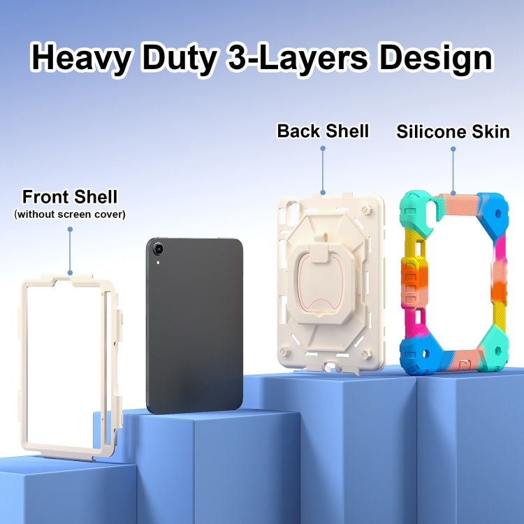 For iPad mini 2024 / mini 6 Contrast Color Robot Silicone Hybrid PC Tablet Case