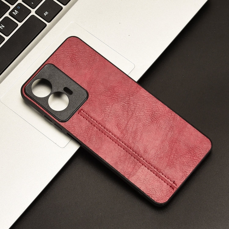 For Motorola Moto E14 Cow Pattern Sewing Back Cover Phone Case