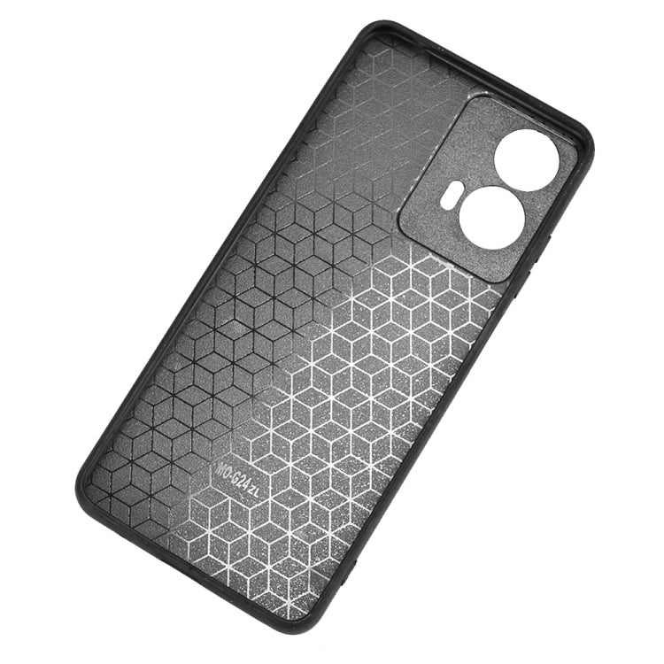 For Motorola Moto E14 Cow Pattern Sewing Back Cover Phone Case