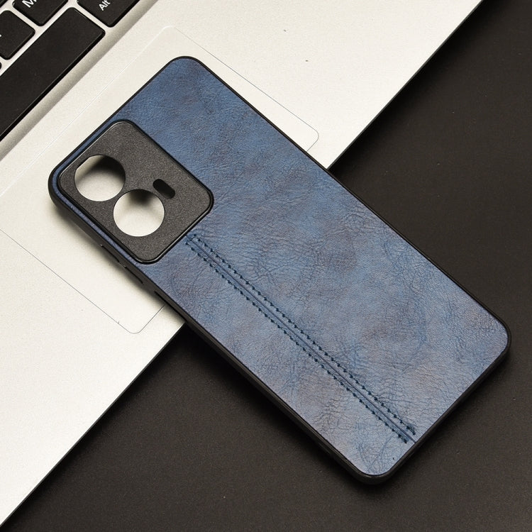 For Motorola Moto E14 Cow Pattern Sewing Back Cover Phone Case