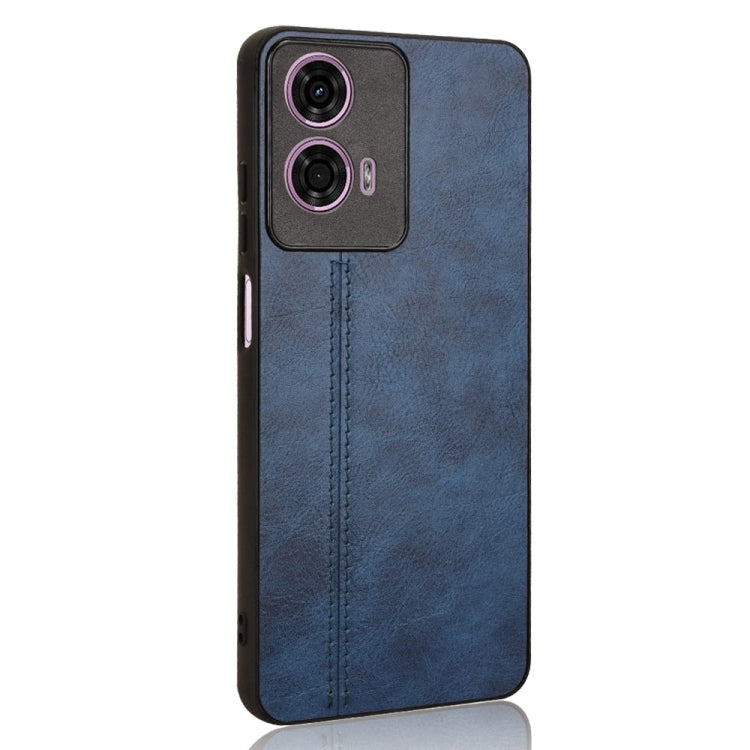 For Motorola Moto E14 Cow Pattern Sewing Back Cover Phone Case