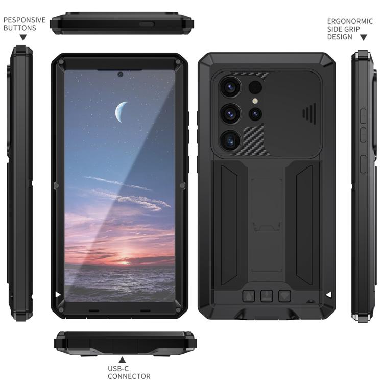 For Samsung Galaxy S25 Ultra 5G R-JUST Sliding Camera Life Waterproof Holder Phone Case